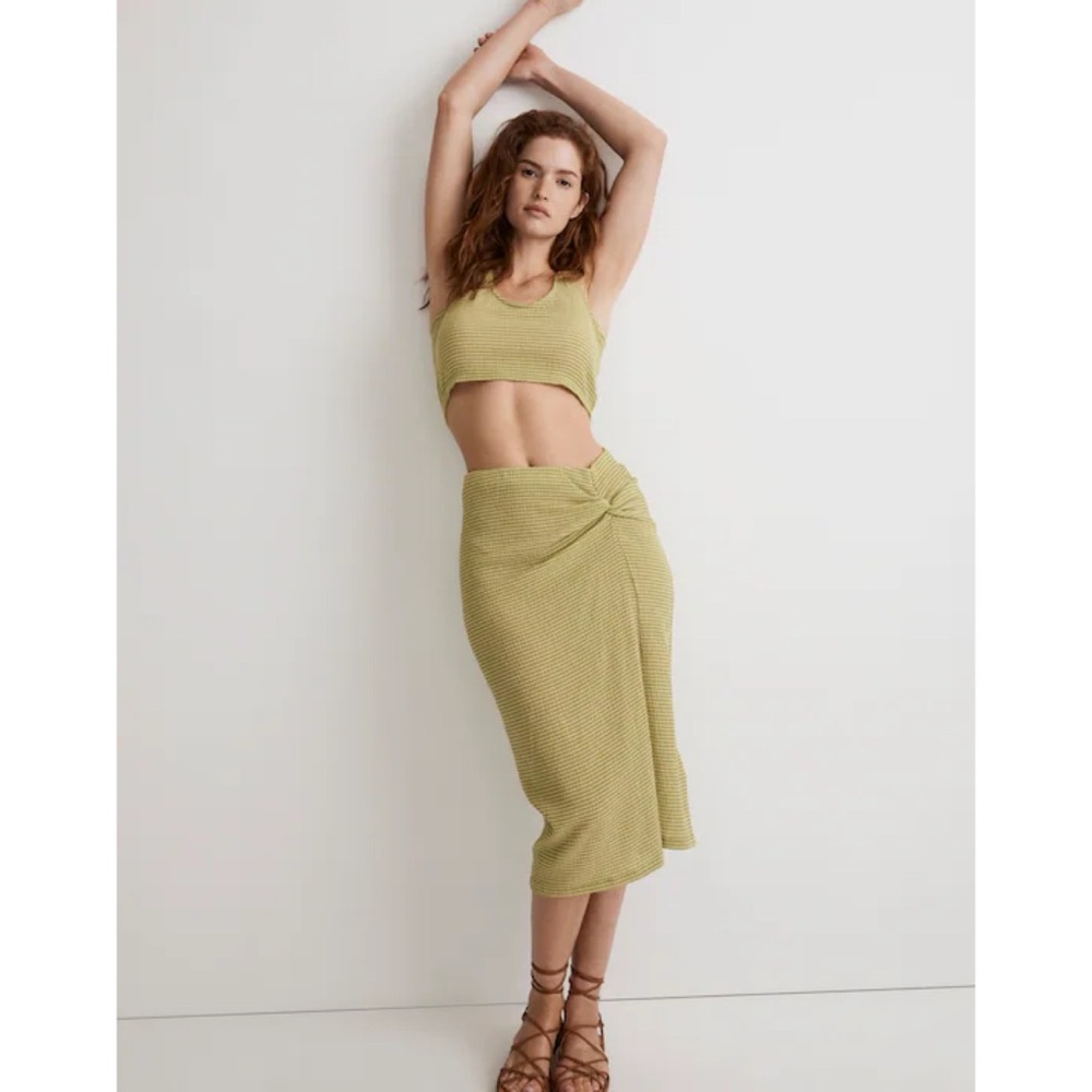NWT Madewell Gathered pull-on midi skirt